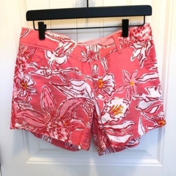 Lilly Pulitzer Pants - Lilly Pulitzer Original Pink Cotton Coastal Shorts Sz 10